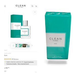 CLEAN CLASSIC Rain Eau de Parfum 2 fl oz / 60 mL. NEW. MSRP$78